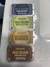 Mens Solid Cologne 4 Pack 0.5 Oz Travel Size Wax Perfume Cedarwood Sage Vetiver