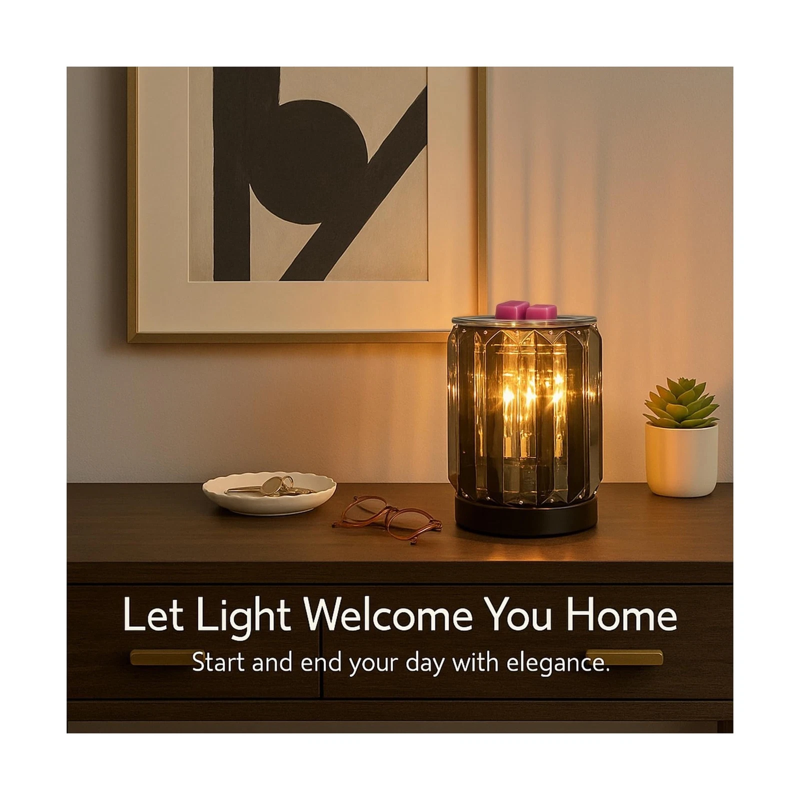 Leyoue Wax Melting Heater Electric Burning Burner Electric Essential Oil Warmer Incense Wax Melt Warmer Night Light Aroma Decorative Lamp for Gifts & Decor(Ironwork Crystal) - Thumbnail 5
