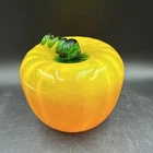 New ListingBlenko Signed Blown Glass 2 Tone Yellow & Orange Pumpkin 2018 5.5”