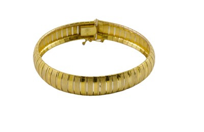 Ladie's Ken Craft Italy Yellow Gold Over 925 Sterling Omega Cuff Bracelet