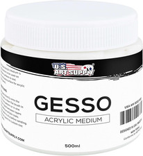 White Gesso Primer - 16.9Oz 500Ml for Oil Acrylic Paint - Superior Coverage,
