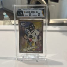 Aaron Rodgers Press Pass Old School Rookie Card Topps 2005 HGA 9.5. rookie card picture