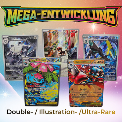 Pokemon Set - MEGA  Entwicklungen MEG - Alle Hit Karten - LUCARIO BISAFLOR etc