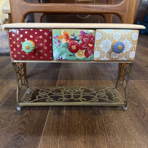 The Pioneer Woman Flea Market 3-Drawer Stand Coffee Tea Storage Mug Rack