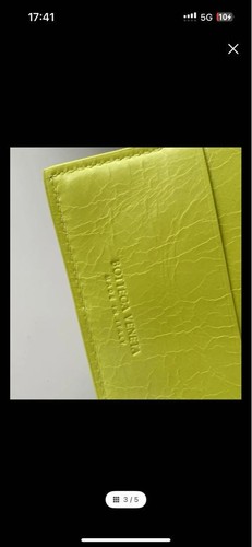 Authentic BOTTEGA VENETA Intrecciato Bi-fold Wallet Mini Wallet Kiwi Color W/Box - Picture 17 of 19