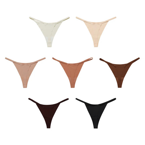Tanga bragas suaves de tiro bajo elástico sin costuras para mujer S-XL - Imagen 21 de 25
