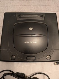 Sega Saturn Console Black MK-80000A With  Power & Video Cords and Game