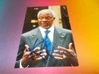 Kofi A. Annan Nobel Prize signed autograph on autograph card
