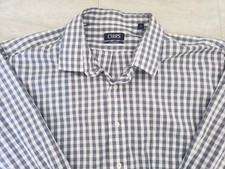 Chaps Big Mens 4XL Blue Plaid Long Sleeve Button Dress Shirt 20-34/35