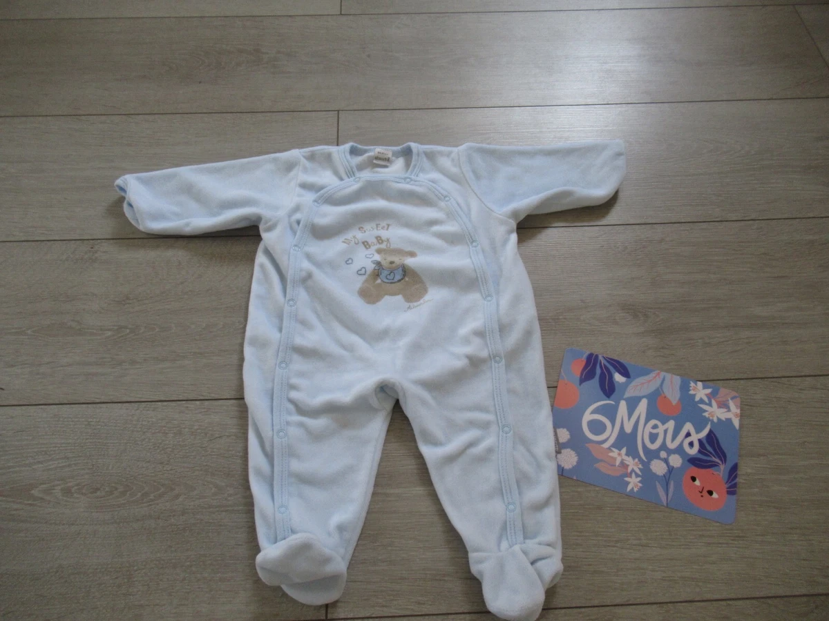 b b gar on 1 pyjama en velours bleu ourson absorba taille 6 mois