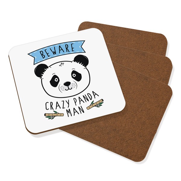 Beware VerrüCkte Panda Mann Untersetzer GeträNke Set Mit 4 - Lustig Tiere Süß-image