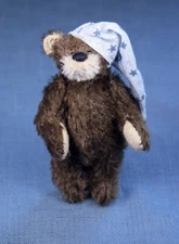 DEB CANHAM ARTIST DESIGNED "HAPPY CHAP" 3" BROWN MOHAIR JOINTED BEAR-SPECIAL