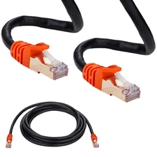 50ft CAT7 Outdoor RJ45 Ethernet Patch Cable 26AWG Copper Shielded SFTP LAN
