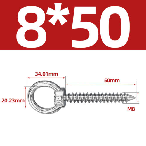 Hebeösenschraube A2 304 Edelstahl Holzschraube Marinequalität M4 bis M12 - Bild 29 von 51