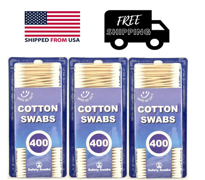 Wood Sticks Cotton Swabs 100% Cotton Tips Wooden Double Q Tip 1200pcs