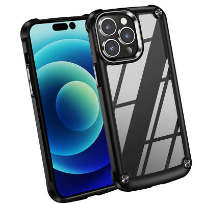 Hülle Für iPhone 14 Pro Max, Soft Bumper Phone Cover Mit Transparentem Black