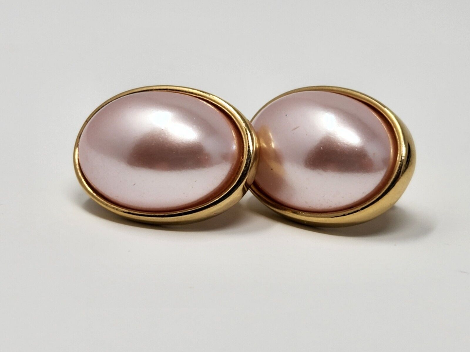 Vintage MARVELLA Blush Pink Faux Pearl Oval Caboc… - image 13