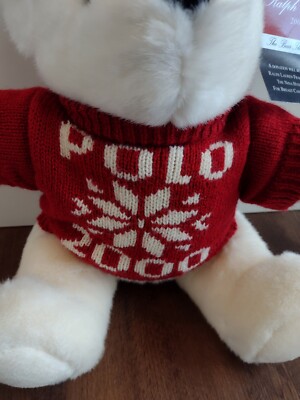 90s RALPH LAUREN POLO BEAR 雪の結晶 2000 テディ Vintage Ralph Lauren POLO Jointed Teddy Bear Plush 2000 Red