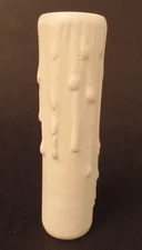 4" Flat White PolyBeesWax Chandelier Candelabra Candle Cover with DRIPS  CC910T