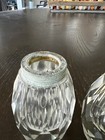VINTAGE PAIR OF HEAVY CRYSTAL SALT & PEPPER SHAKERS WITH SILVER PLATE TOPS — photo 8