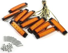 Set di 8 Luci a 6 Led Ingombro Laterale Fanalino ARANCIONE 12/24V Camion Tetto