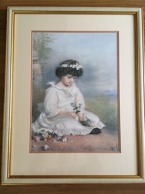 Sir John Everett Millais ''The Little Speedwell's Darling Blue'' riesiger gerahmter Druck