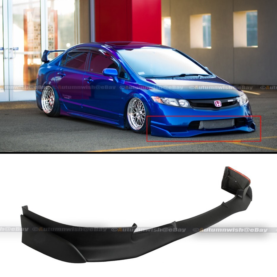 Fit 06-08 Civic Dr Sedan Mugen SI Style PU Front Bumper Lip