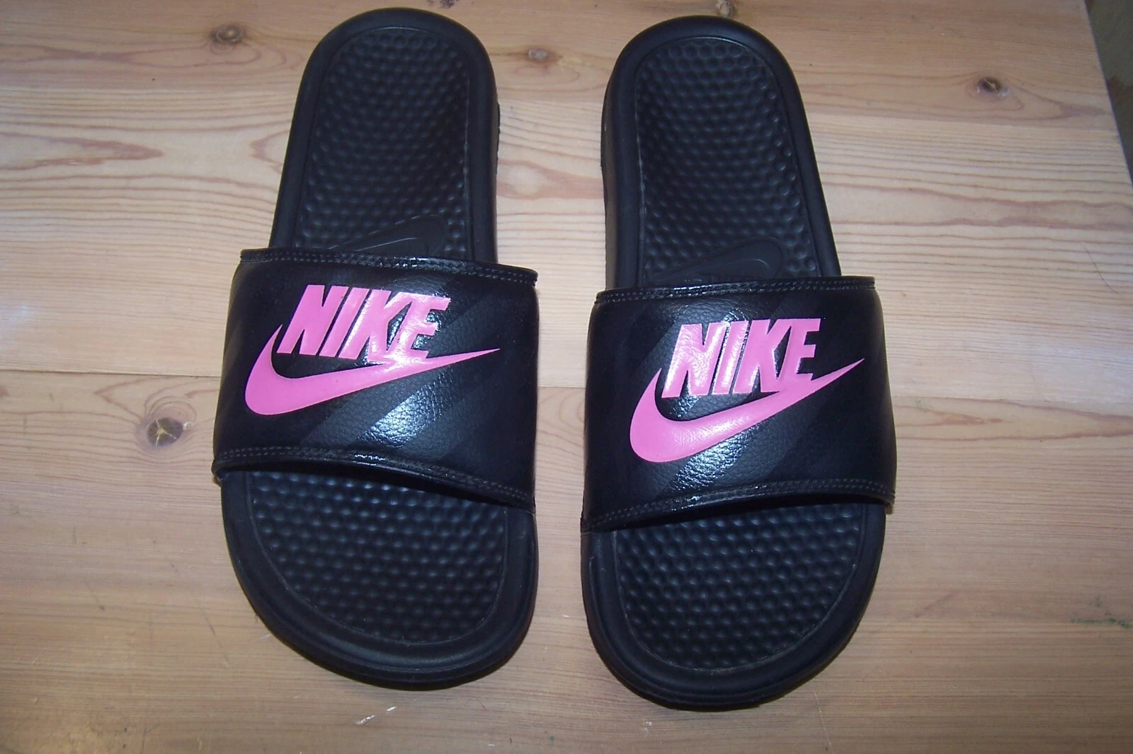NIKE sandalo donna stile slide nero e rosa caldo 343881 061 taglia 10