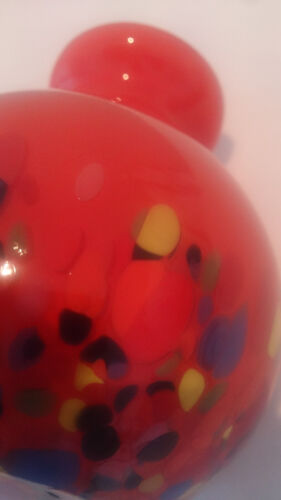 Kralik, Red, Orange, Spatter, Splatter, Bulbous, Glass, Vase. - Picture 7 of 19