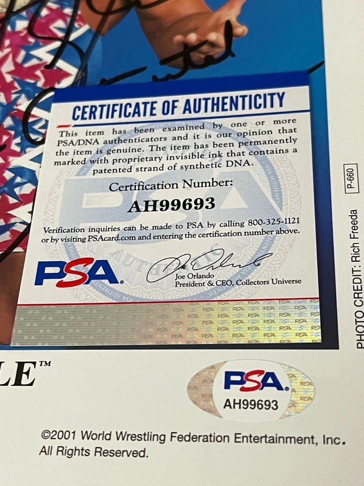 FOTO PROMOCIONAL 8X10 AUTOGRAFIADA A MANO WWE KURT ANGLE P-660 CON CERTIFICADO DE AUTENTICIDAD PSA 10 Foto 3 de 3