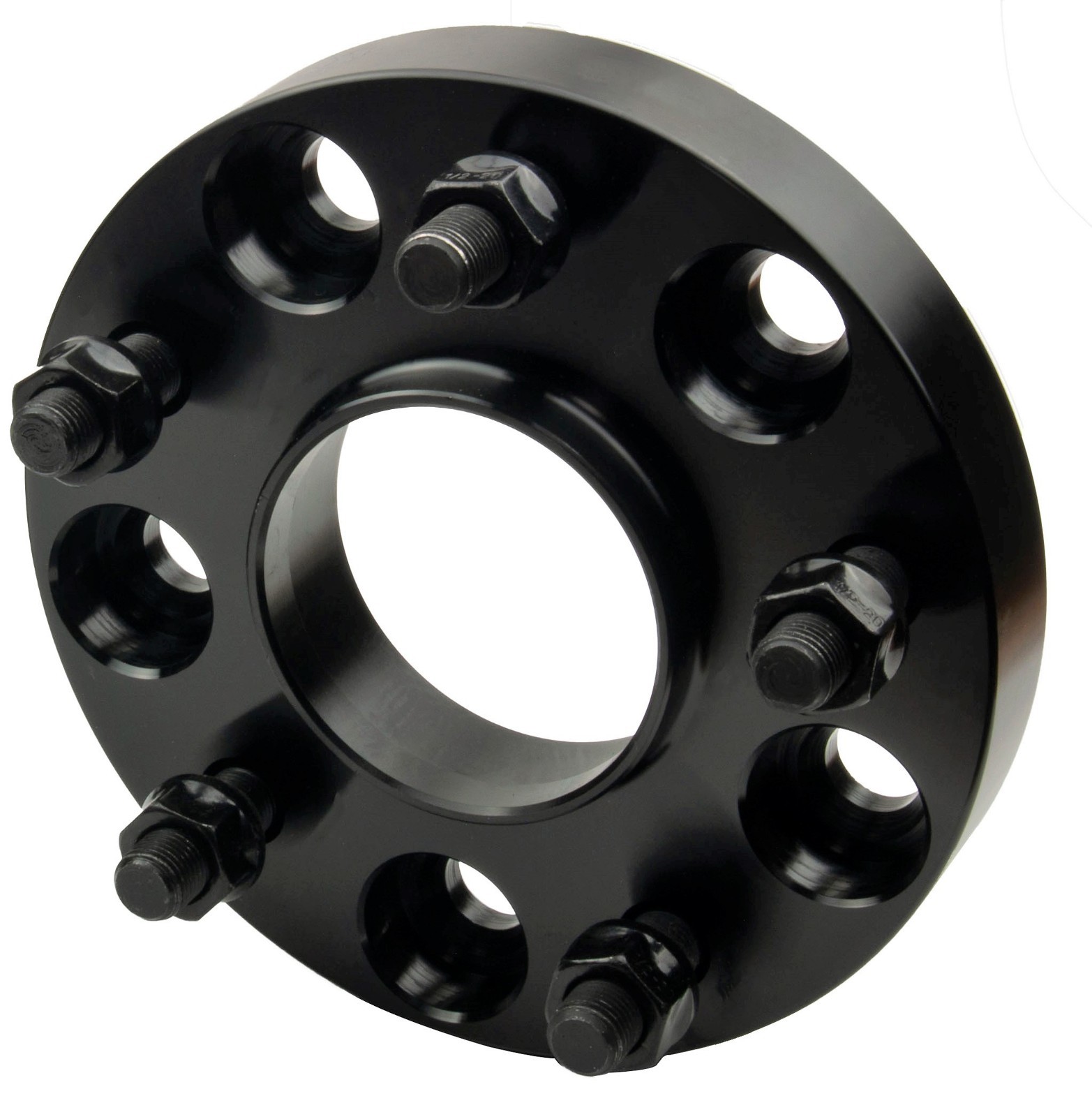 5 BLACK 1.5" JEEP HUB CENTRIC ADAPTERS 5x4.5 to 5x5 WRANGLER JK RIMS ON