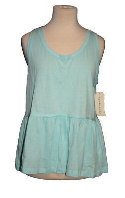 Eye Candy Women's Tank Top Ruffled Size Large L Easter Egg Blue NEW NWT