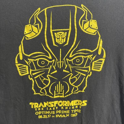 transformers the last knight optimus prime time in imax 3D grapic t shirt size L