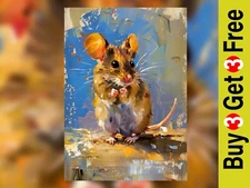 Curious Mouse Portrait 5"x7" Print on Matte Paper | Expressive Animal painting