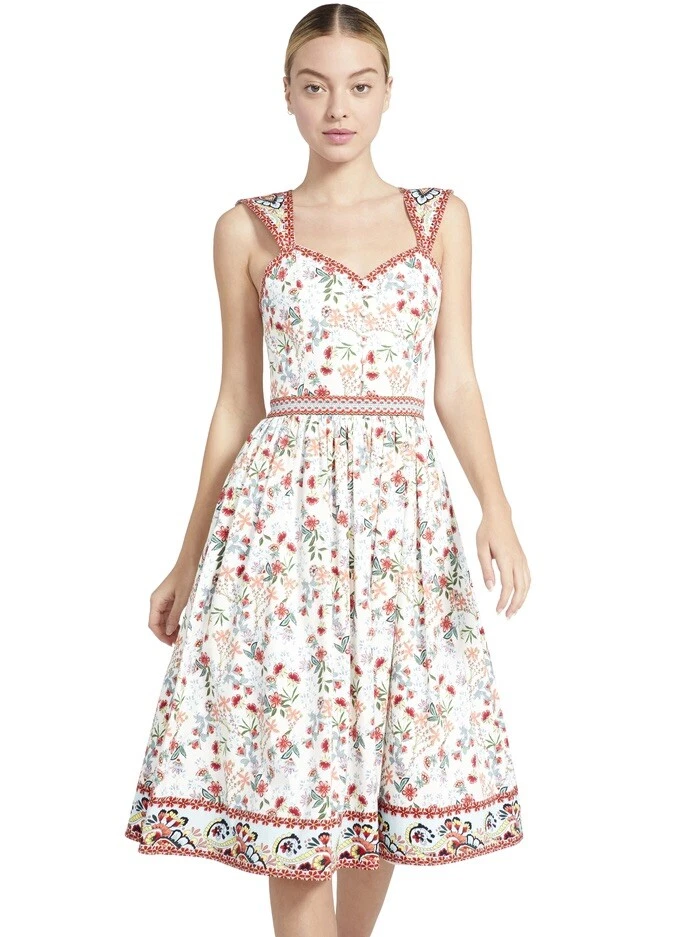 VALENTINO Abito midi Alice + Olivia Portia Sweetheart floreale taglia 14 nuovo senza etichette