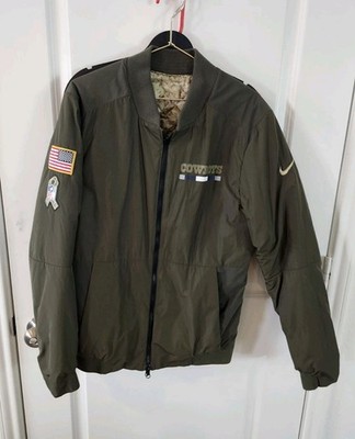 Dallas Cowboys On Field Salute to Service Jacket Mens Small Nike Reversible EUC