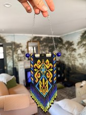 Handmade Ukrainian Beaded Ornament Rearview Mirror Accessory Truzub