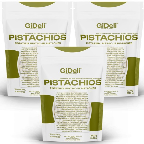 Pistachos 3kg Salados Tostados con Cáscara Vegano Keto Rico en Proteínas...