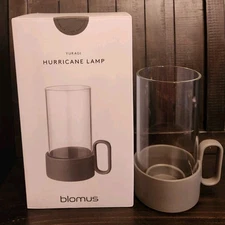 Blomus Yuragi Ceramic Hurricane Lamp, Duck Green Gray 66635 NEW 