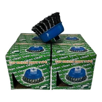4x Cup Brush Knot Type Drahtbürste 65mm M14 M12 M10 Bohrung 8/16mm 13000RPM