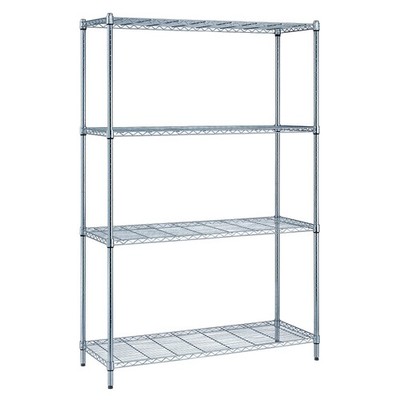 Quantum Storage Chrome Consumer-Grade 4-Tier Wire Shelving Unit, 72in.H x