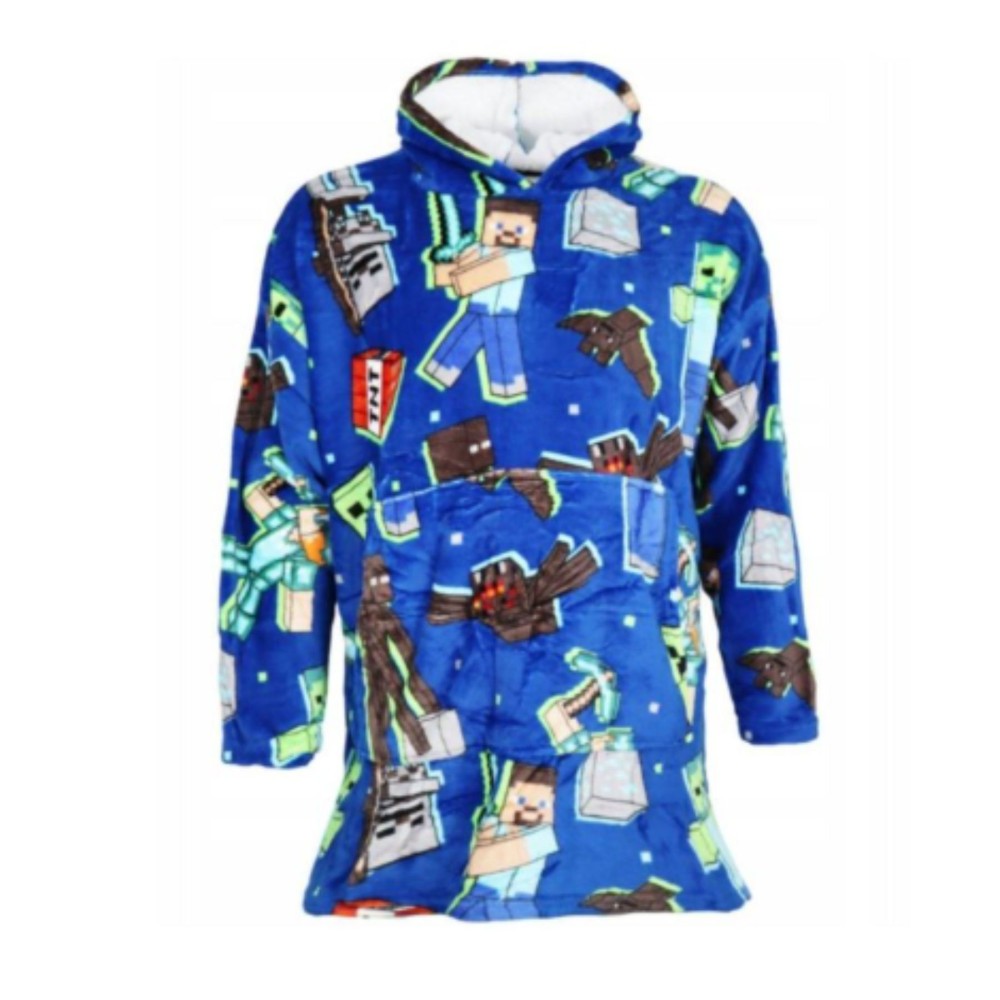 Sweat plaid Minecraft adulte contre le froid hivernal en taille unique