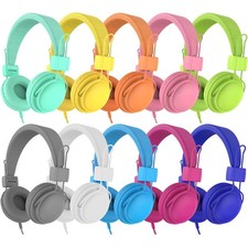 Classroom Headphones 10-Pack for School Student K-5, On-Ear Premium Bulk Wire...