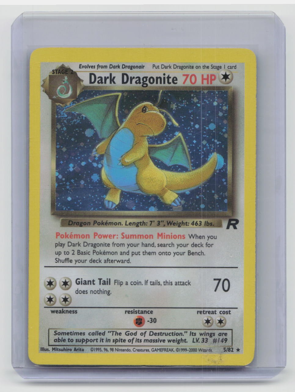 Dark Dragonite (5) Holo Rare Team Rocket 05/82 NM