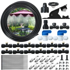 44PCS 15FT Misting Cooling System PE Spray Water Systemfor Garden Landscaping Gr