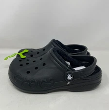 Crocs Baya Lined Clog Black Unisex M5/W7 Fleece-Lined Slip-On 205969-060