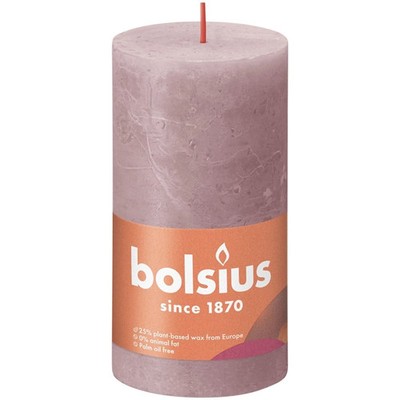 Bolsius rustikale Stumpenkerze 130 68 rosa