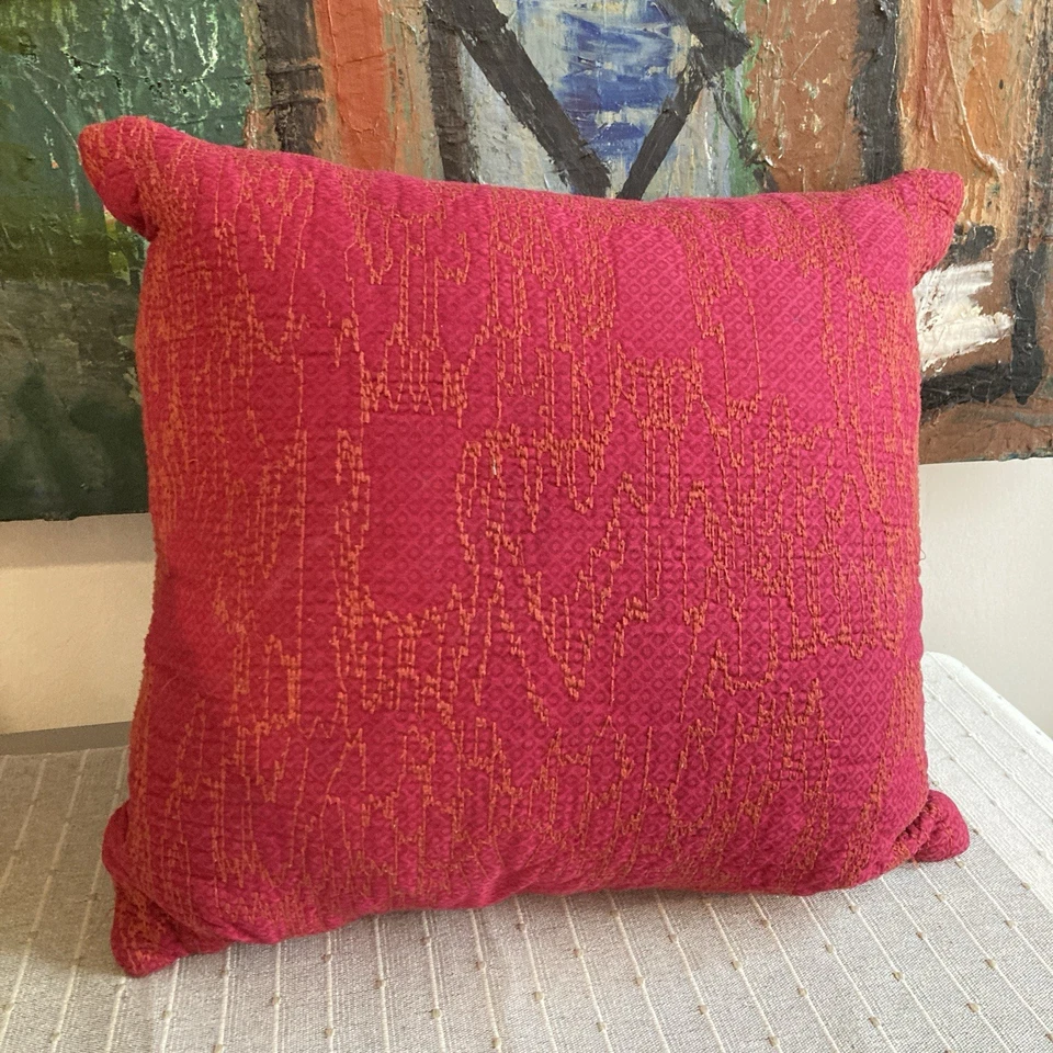 Natori Throw Pillow Boho Embroidered Thick With Feather Insert 20” X 20" NWOT - Image 2 of 4