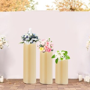 Plegable Boda Cartón Jarrones 3 Piezas Cartón Centro de mesa Exhibición Flores Soporte