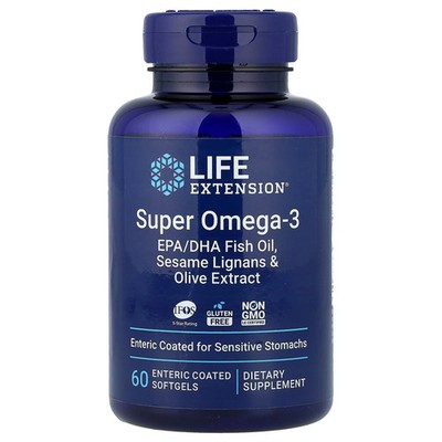 2 X Life Extension, Super Omega-3, EPA/DHA Fish Oil, Sesame Lignans & Olive Ext
